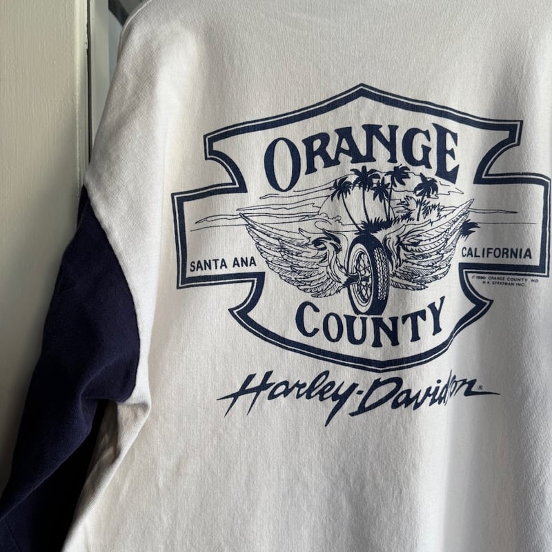 USA製 90's HARLEY DAVIDSON ヘンリーネックロンT L | CUSTOM