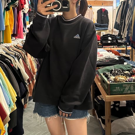 90s adidas リブラインスウェット
