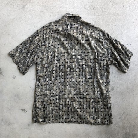 ピエールカルダン総柄レーヨンシャツ  L