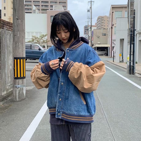 デニム切り替えブルゾン