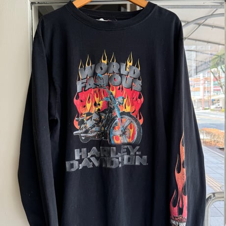 HARLEY DAVIDSON 袖プリントロンT