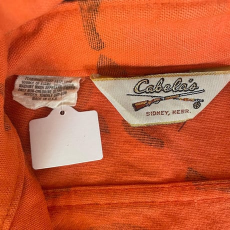 USA製Cabela's オレンジ迷彩シャツ