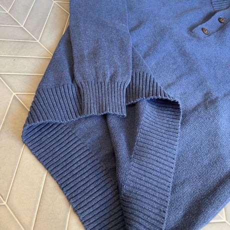 POLO ハーフボタンコットンニット