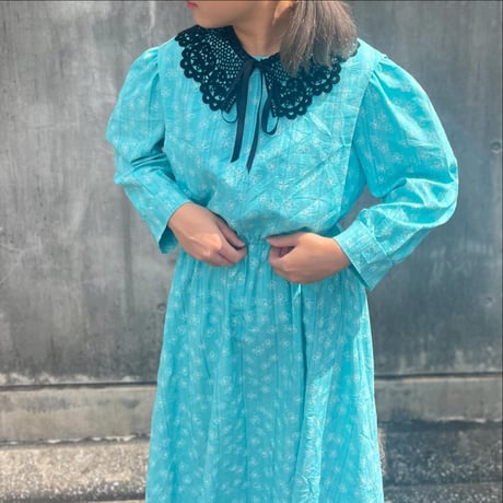 花柄長袖ロングワンピース