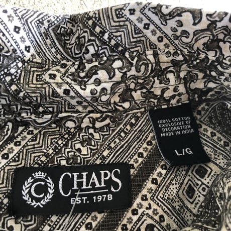 CHAPS総柄半袖シャツ  L