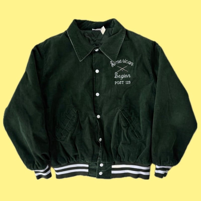 80s Birdie USA製 コーデュロイ スタジャン ブラック USA製 Birdie コーデュロイスタジャン | CUSTOM FEVER