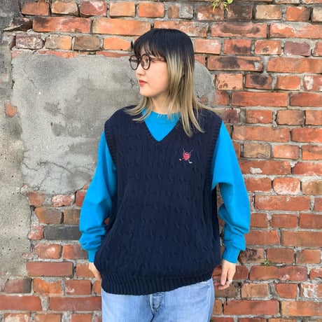 POLOケーブルニットベスト