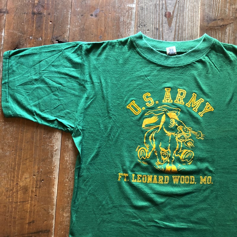 専用　ヴィンテージフロッキープリントTシャツ70s 70's 〜ARTEX U.S.ARMY 両面フロッキープリントTシャツ サイズL