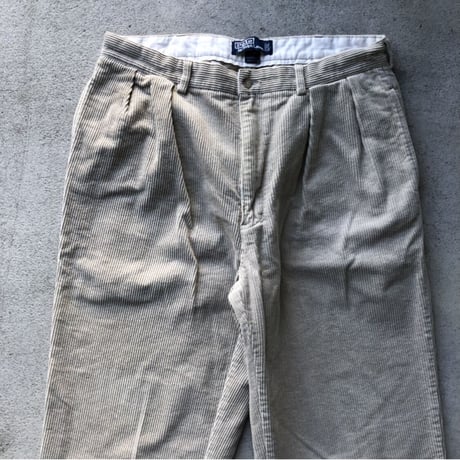POLO RALPHLAUREN 太畝コーデュロイパンツW36×L30  オフホワイト