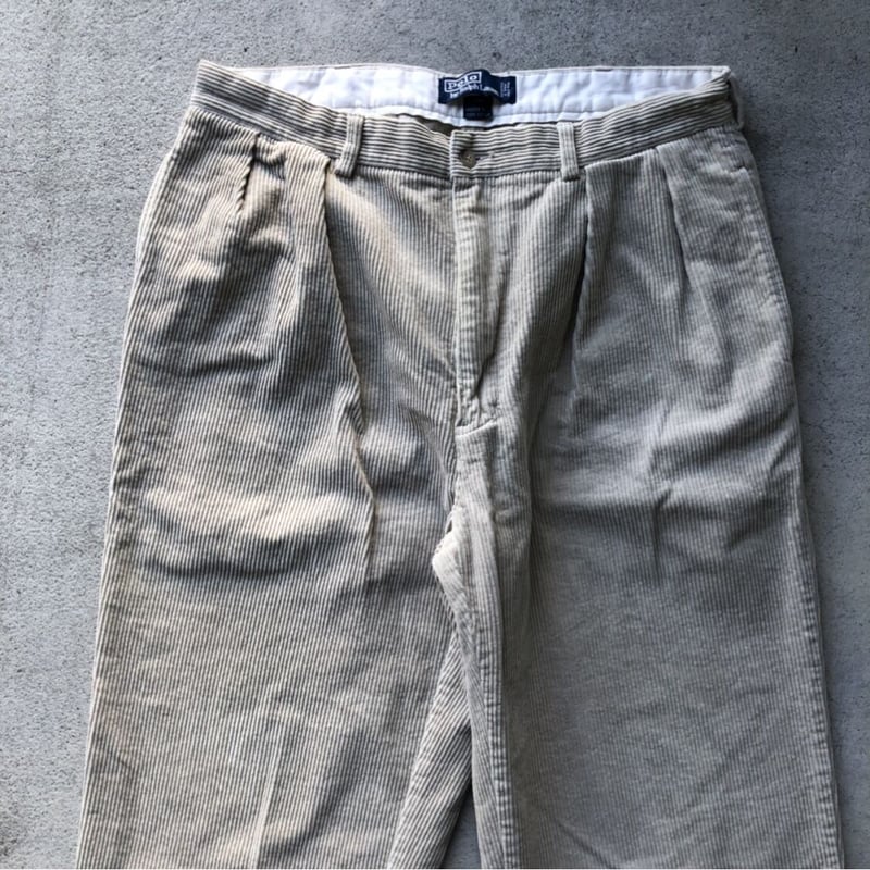 POLO RALPHLAUREN 太畝コーデュロイパンツW36×L30 オフホワイト | C