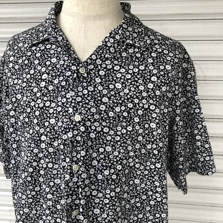 Ralph Lauren白黒花柄オープンカラーシャツ