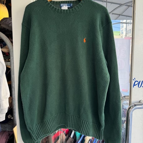 POLO コットンニットセーター XL