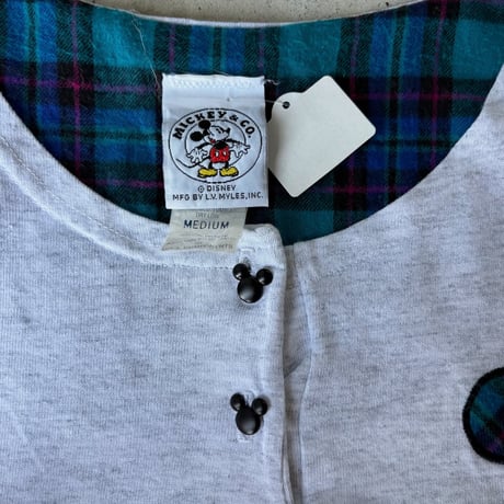 ミッキー ワンポイント刺繍切替Tシャツ