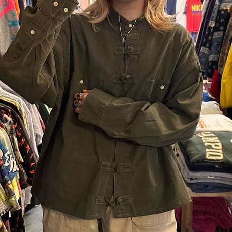 リメイクチャイナボタンシャツ XL