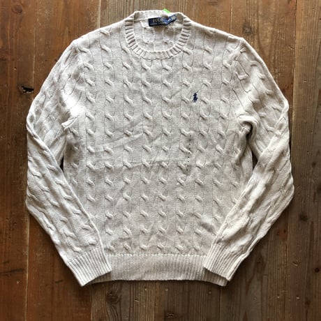 POLO ケーブルコットンニット