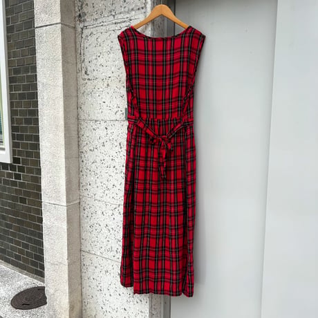 チェックノースリーブワンピース