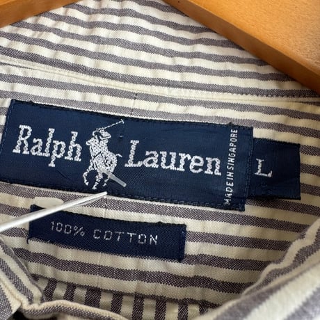 Ralph Lauren 半袖シアサッカーストライプシャツ