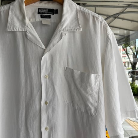 Ralph Laurenリネン半袖シャツ 白 L