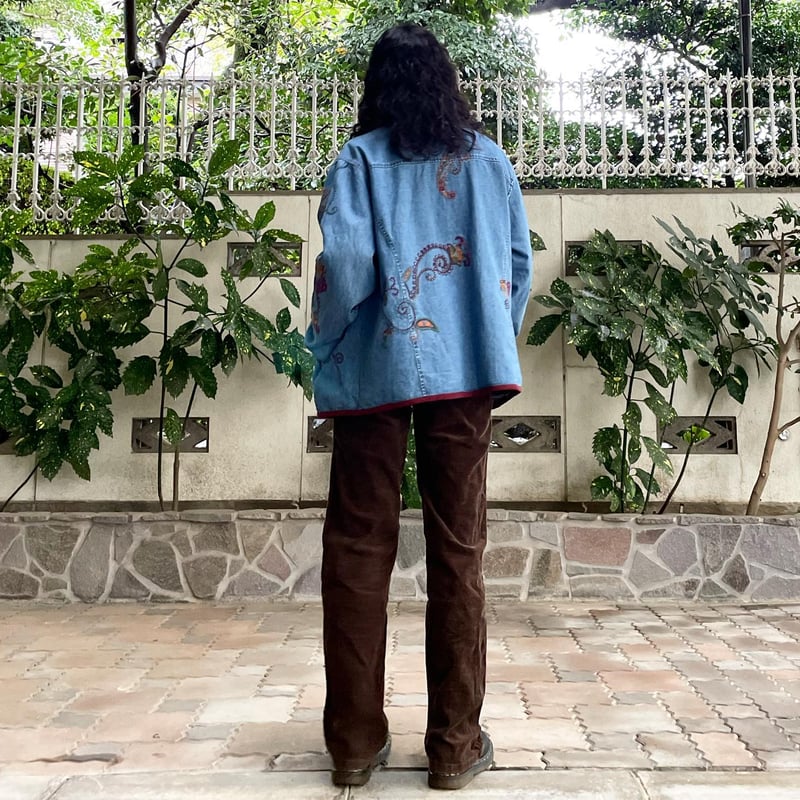 BLACK FLAME　ブルゾン　中綿　裏地総柄　刺繍　ワッペン　ペイズリー BLACK FLAME ブルゾン 中綿 裏地総柄 刺繍 ワッペン ペイズリー