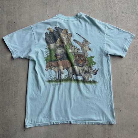 USA製 Hanes 両面アニマルプリントTシャツ