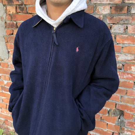 POLO フルジップフリースジャケットネイビー