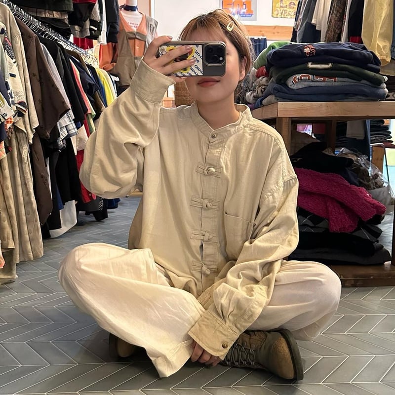 チャイナボタンリメイクシャツXXL | CUSTOM FEVER