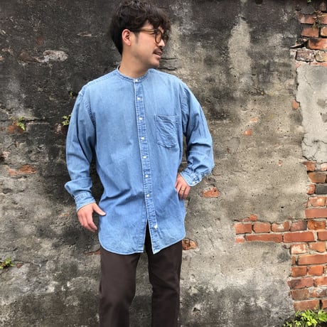 RALPH LAUREN デニムバンドカラーシャツ L