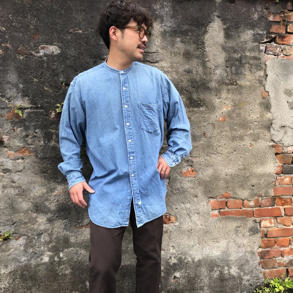 RALPH LAUREN デニムバンドカラーシャツ L | CUSTOM FEVER RALPH LAUREN デニムバンドカラーシャツ L | CUSTOM FEVER