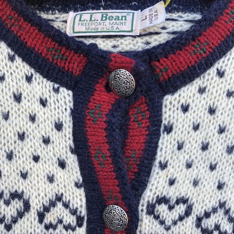 USA製 L.L.Bean ノルディックセーターカーディガン