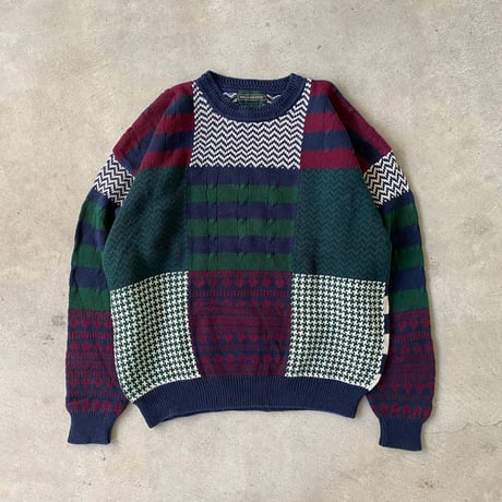 パッチワーク風ニット