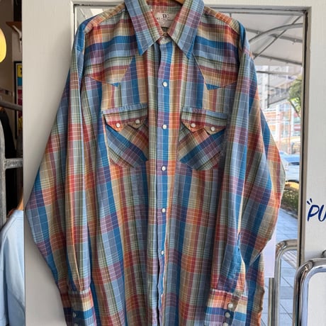 70's USA製DEE CEEウエスタンチェックシャツ