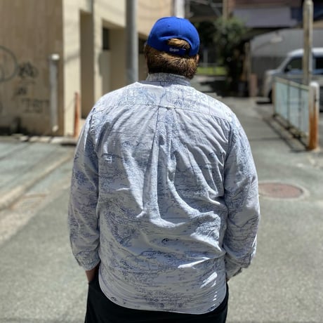 90s nautica 世界地図シャツ
