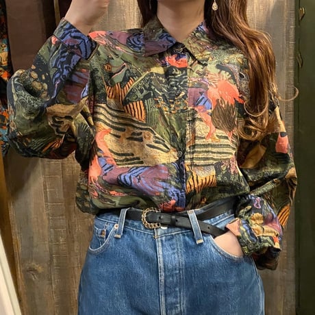 SILK柄シャツ