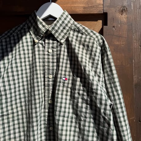 90s Tommy hilfiger チェックシャツ