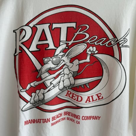 90's RAT BEACH RED ALE ビールメーカーTシャツ