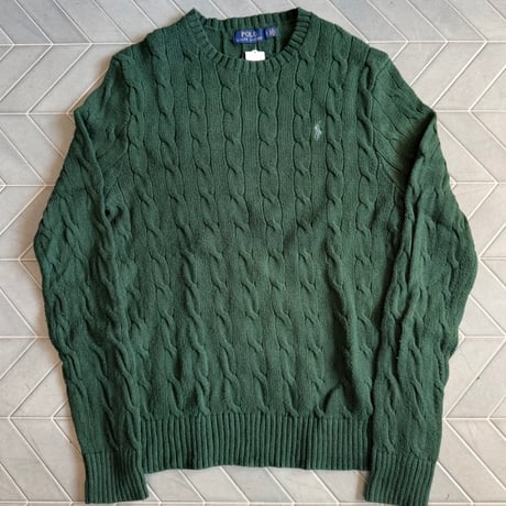 POLO ケーブルコットンニット