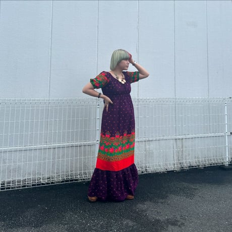 花柄ロングワンピース