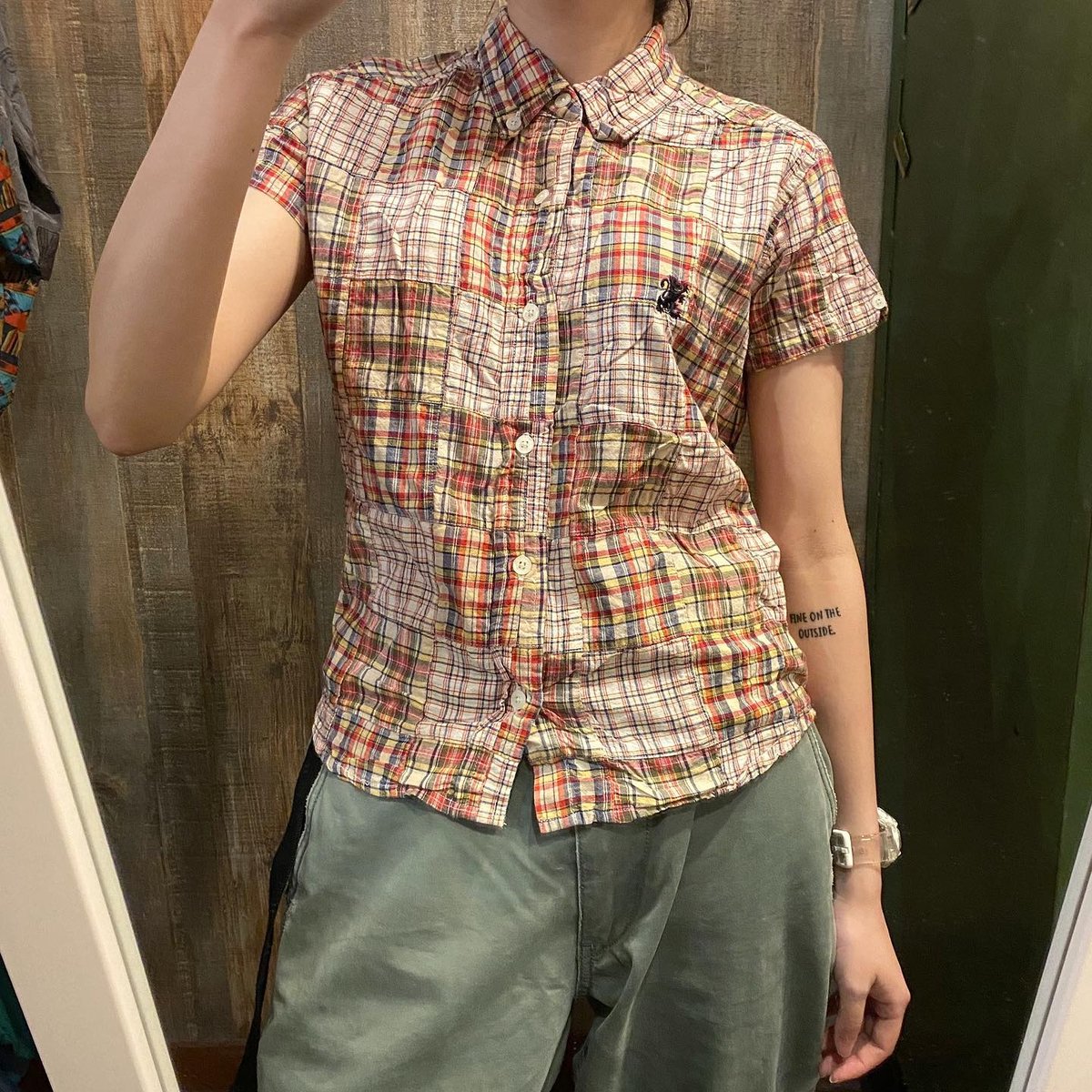 OLD STUSSY　パッチワー柄 半袖シャツ STUSSY ステューシー Beat Plaid Patchwork シャツ 半袖(stussy
