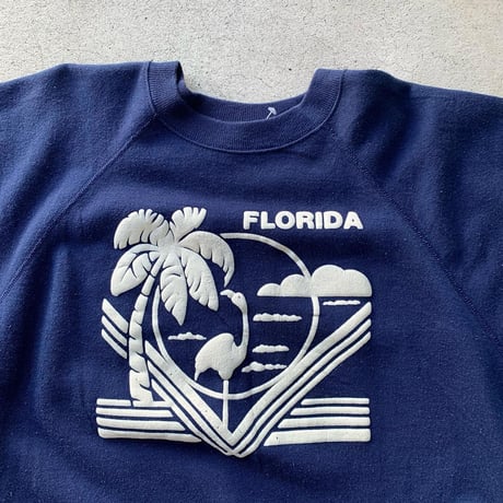 80's FLORIDA発泡プリントスウェット