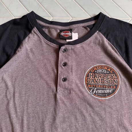 Harley-Davidson ラグランヘンリーTシャツ