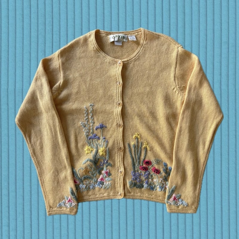 ORVIS お花刺繍ニットカーディガン | CUSTOM FEVER