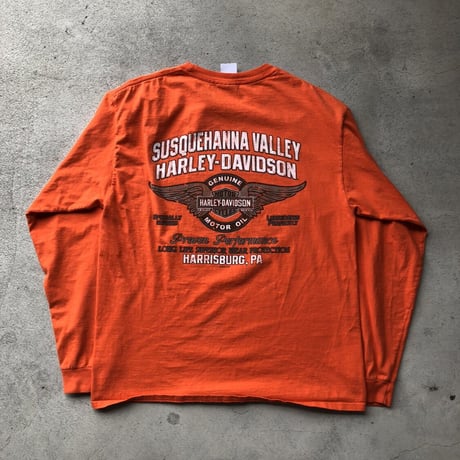 HARLEY DAVIDSON 袖プリントロンT