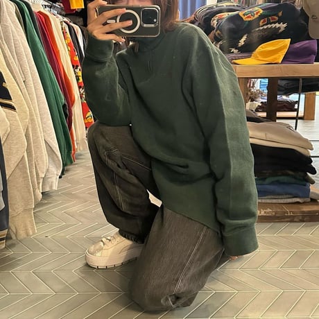 POLO コットンハーフジップニット