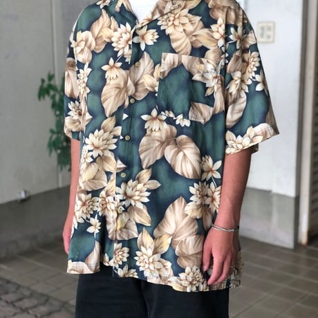 CHAPS総柄半袖シャツXL