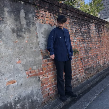 Ralph Laurenリネン長袖シャツ ネイビー XXL