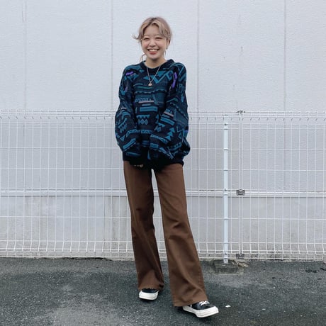 カナダ製ネイティヴ柄コットンニット