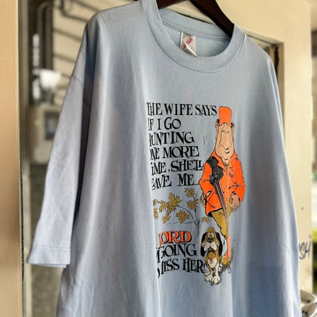 80's Hunting JokeプリントTシャツ XL