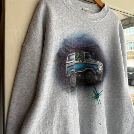 〜90's〝Kermit〟エアブラシプリントスウェット L