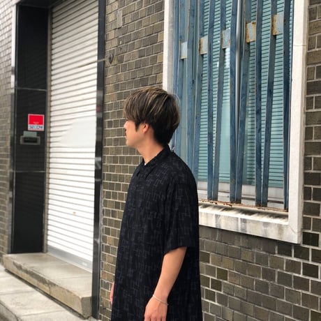 レーヨン総柄シャツ XL