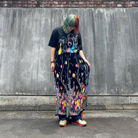 花柄プリーツスカート